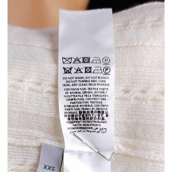 JW Anderson Ruffle-Detail Knitted Cardigan XXS Womens Off-White Pink NWT - Picture 12 of 16